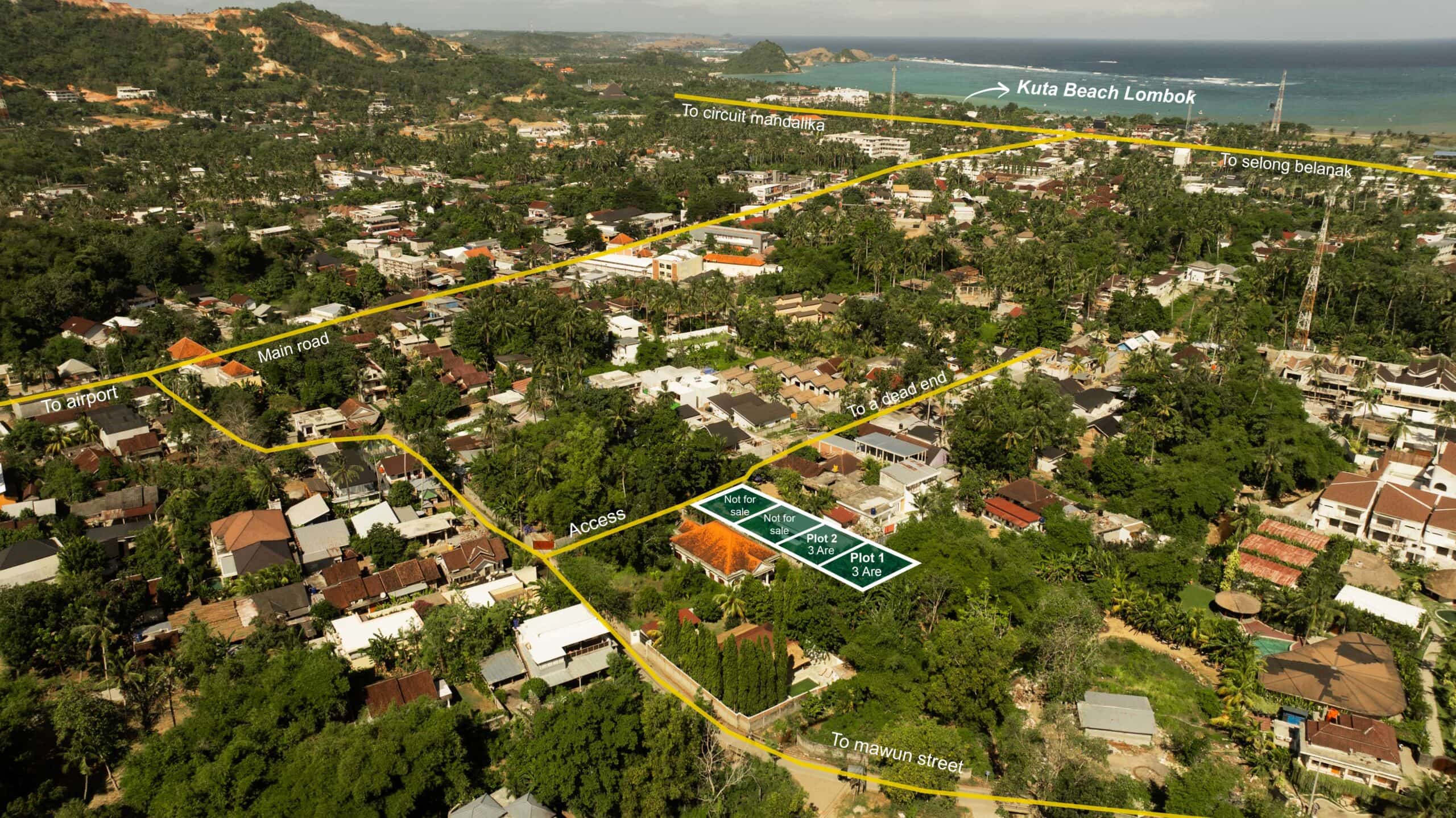 Kuta - 3 are flat plots showing the beach