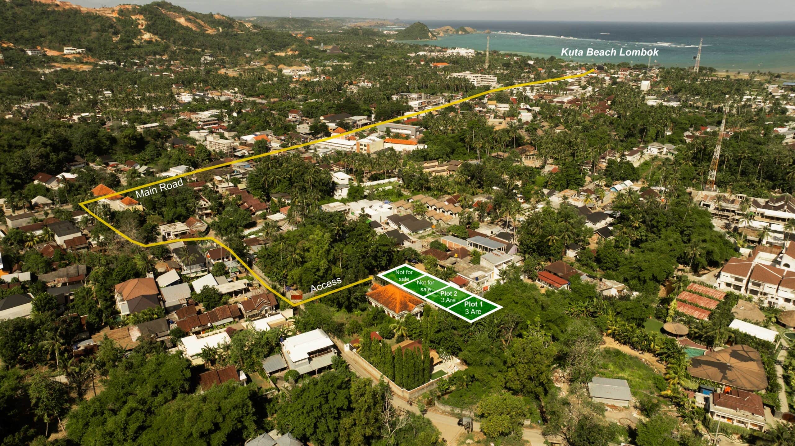 Kuta - 3 are flat plots showing access and main road