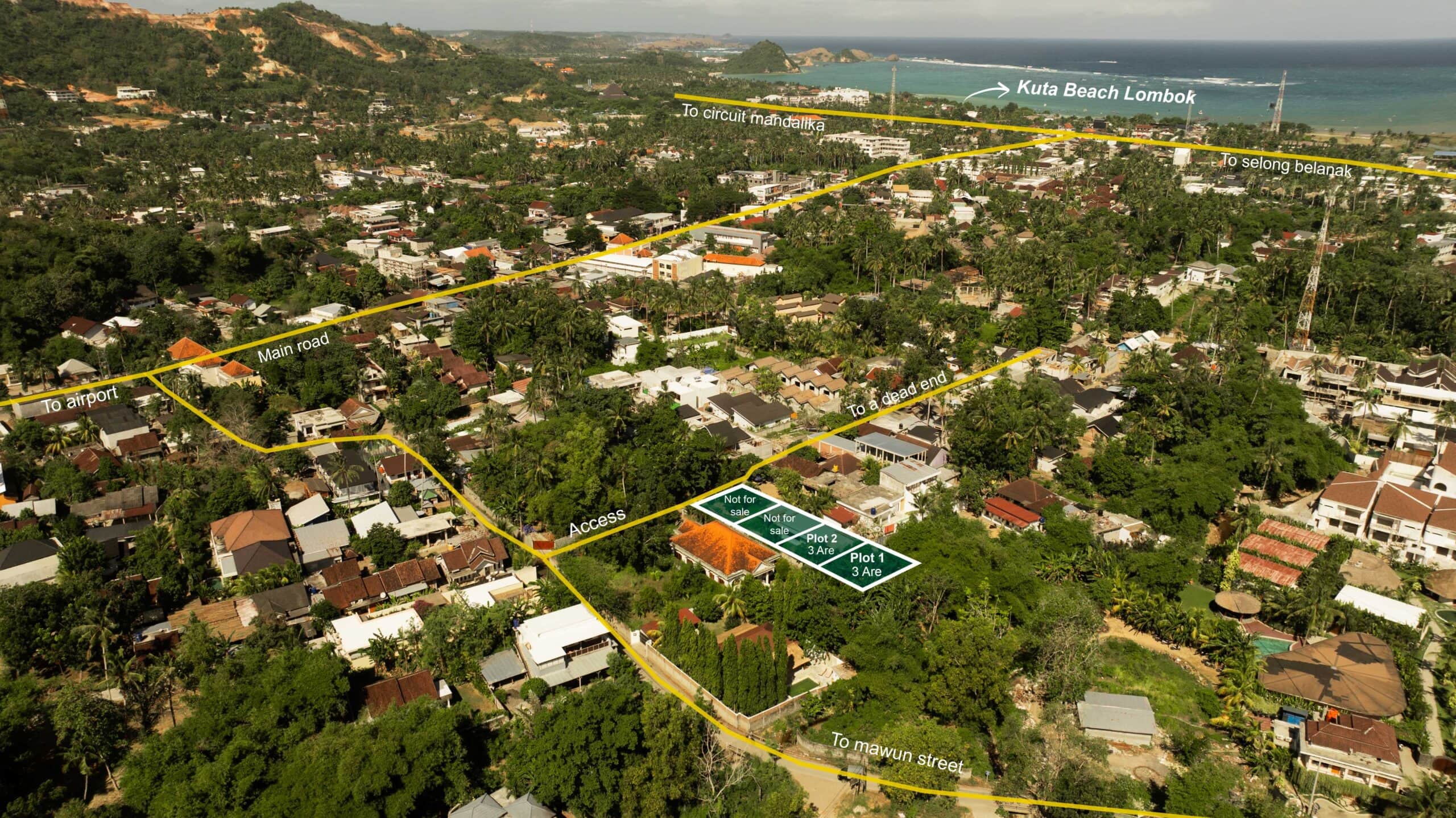 Kuta - 3 are flat plots showing the beach