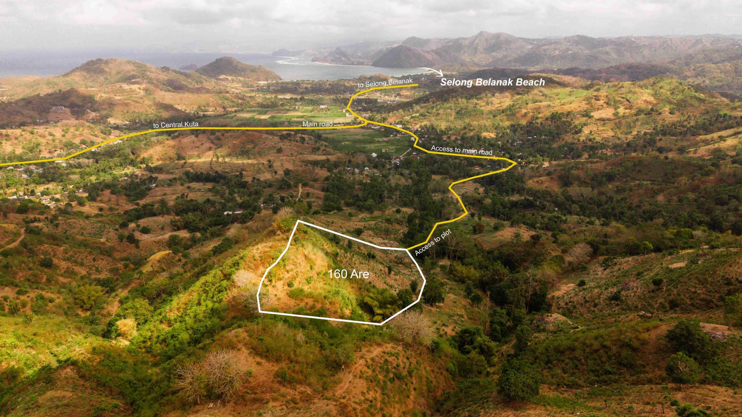 Mekarsari 1.6 hect. showing access and the beach