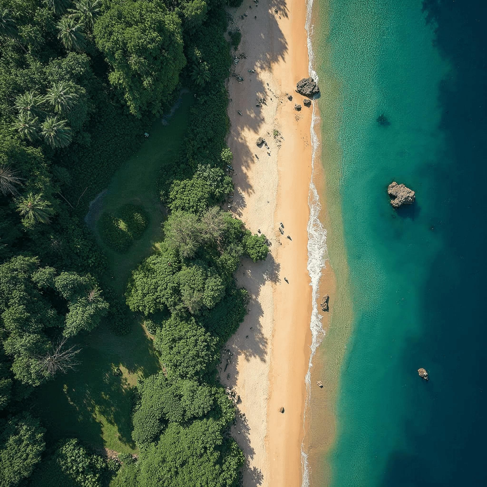 Aerial view of a the beach in Lombok