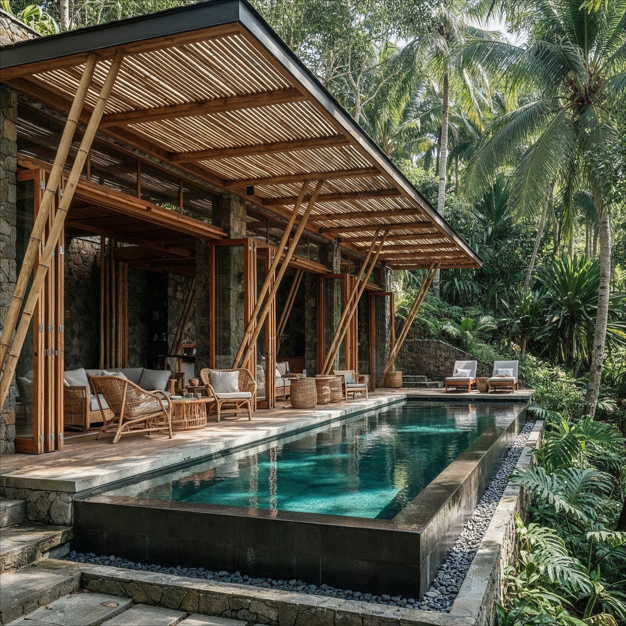A bamboo villa in the jungle