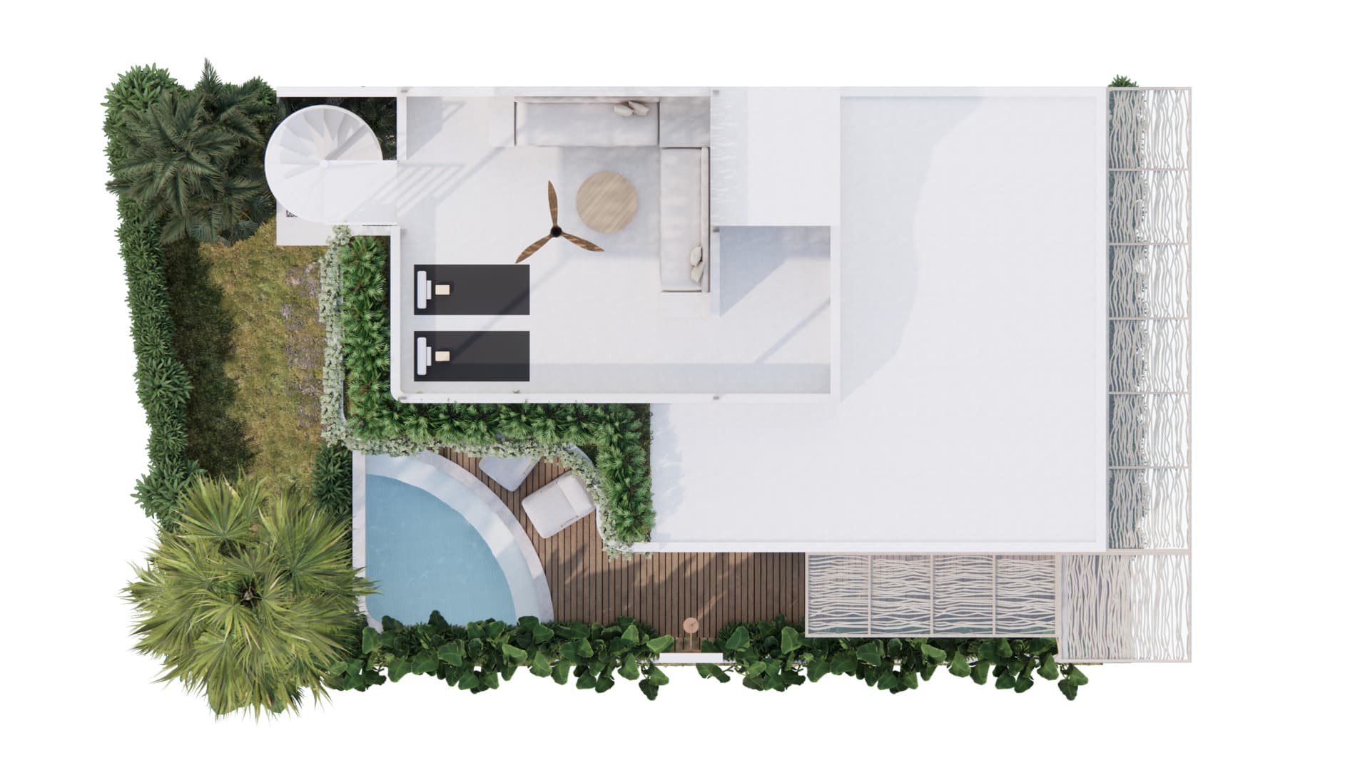 Top view Monstera Villa
