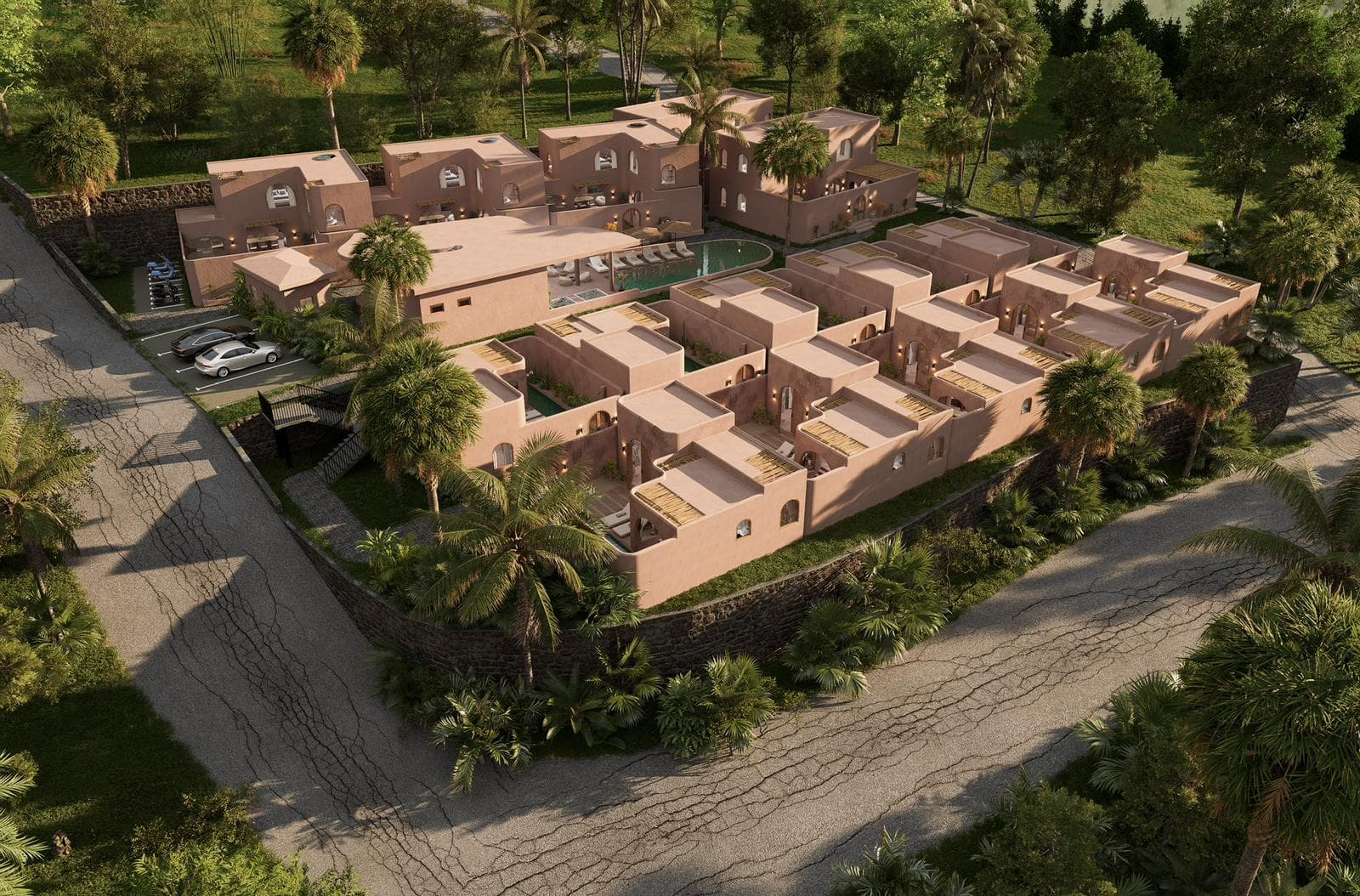 SORA Lombok boutique resort aerial veiw