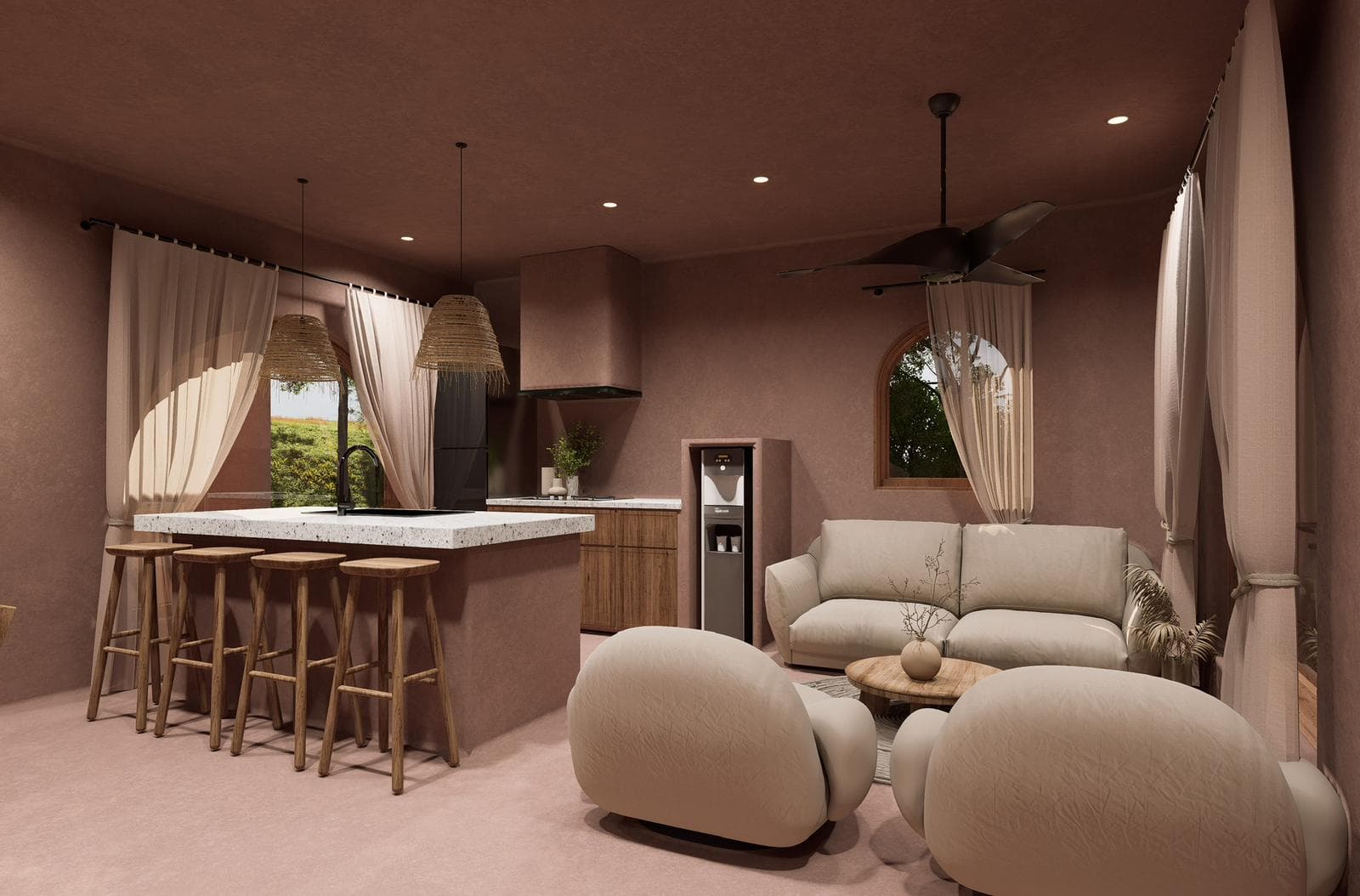 sora resort 3-bedroom villa kitchen and dining