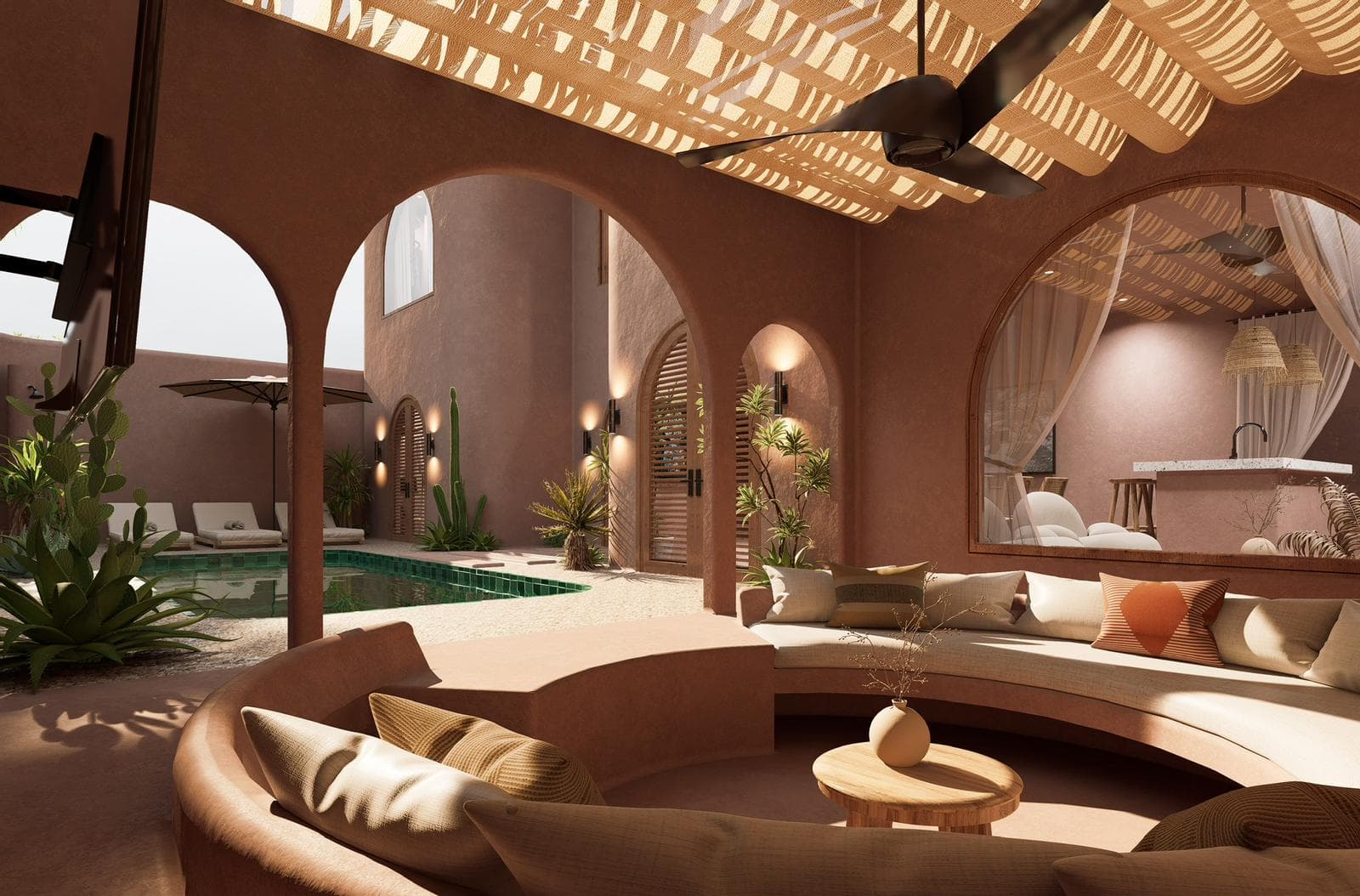 sora resort 3-bedroom villa pool and sunken lounge