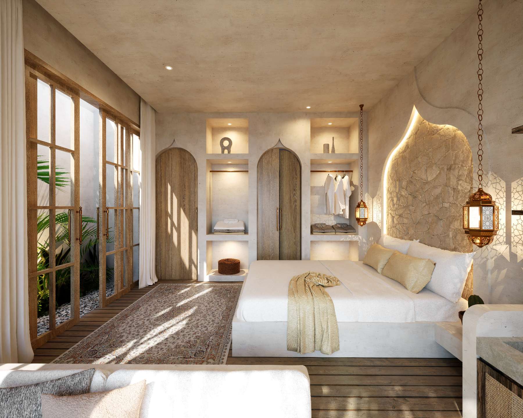 Mango mahala studio villas bedroom area