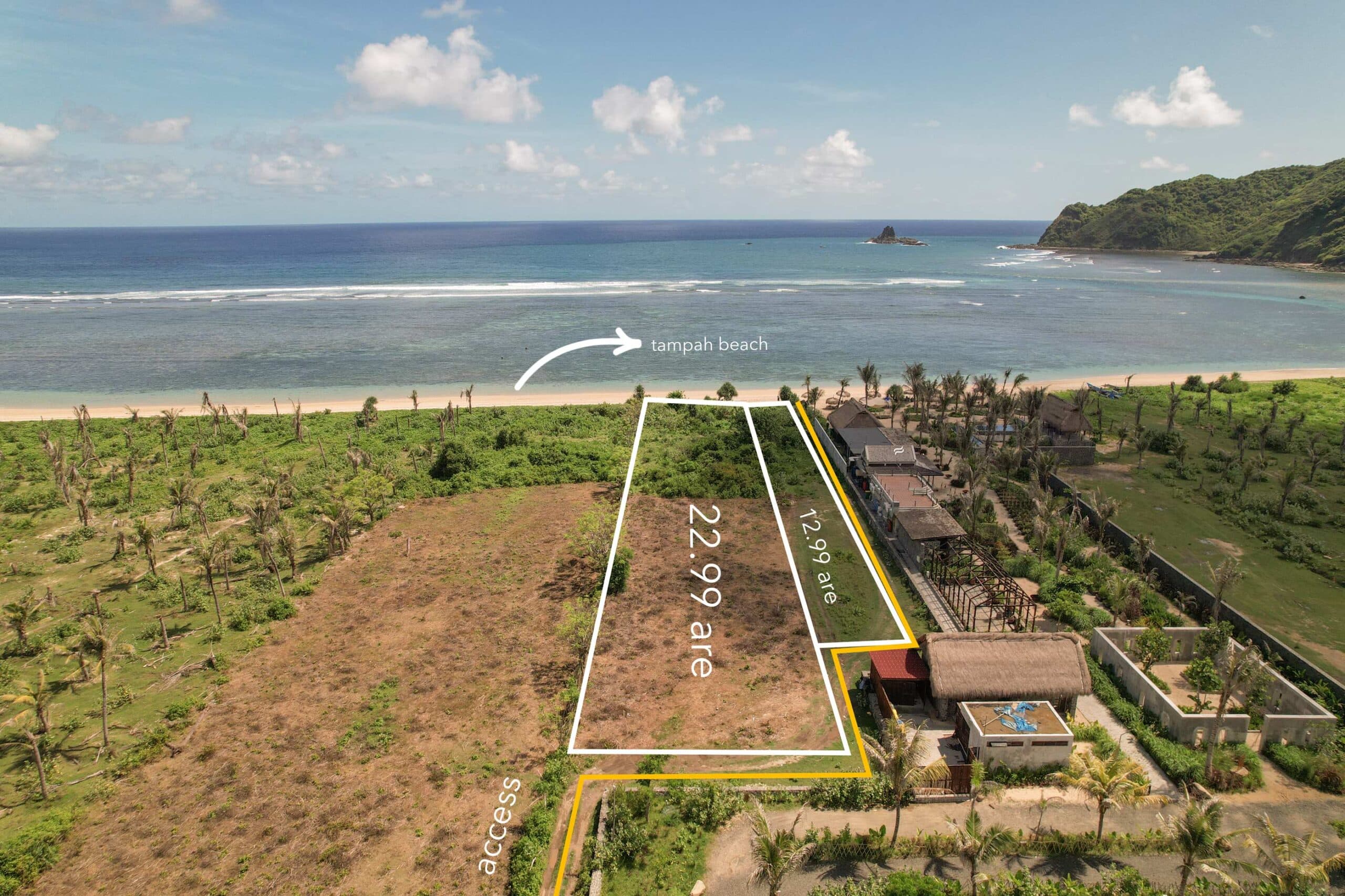 aerial view tampah beachfront plots for sale
