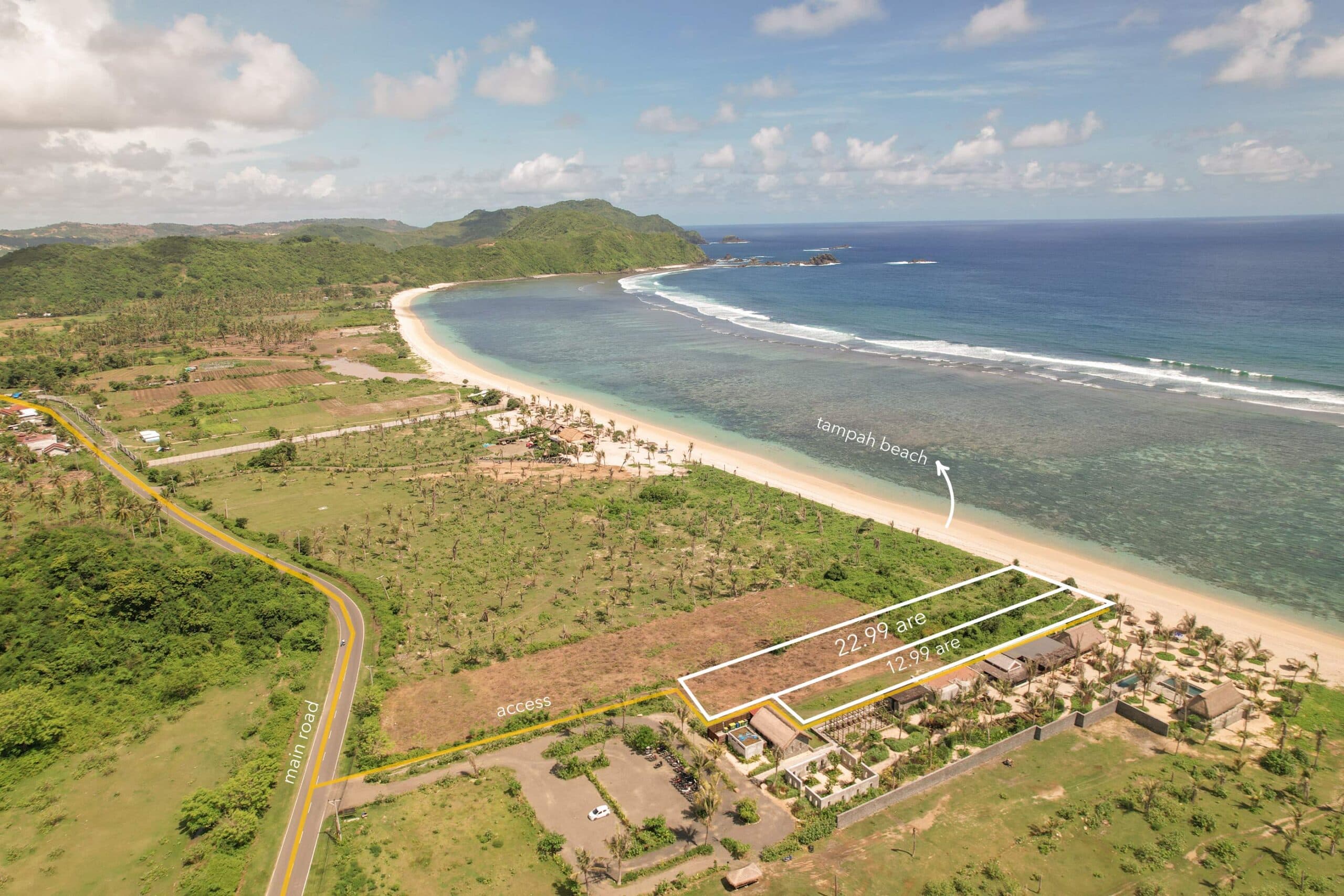 aerial view tampah beachfront plots for sale