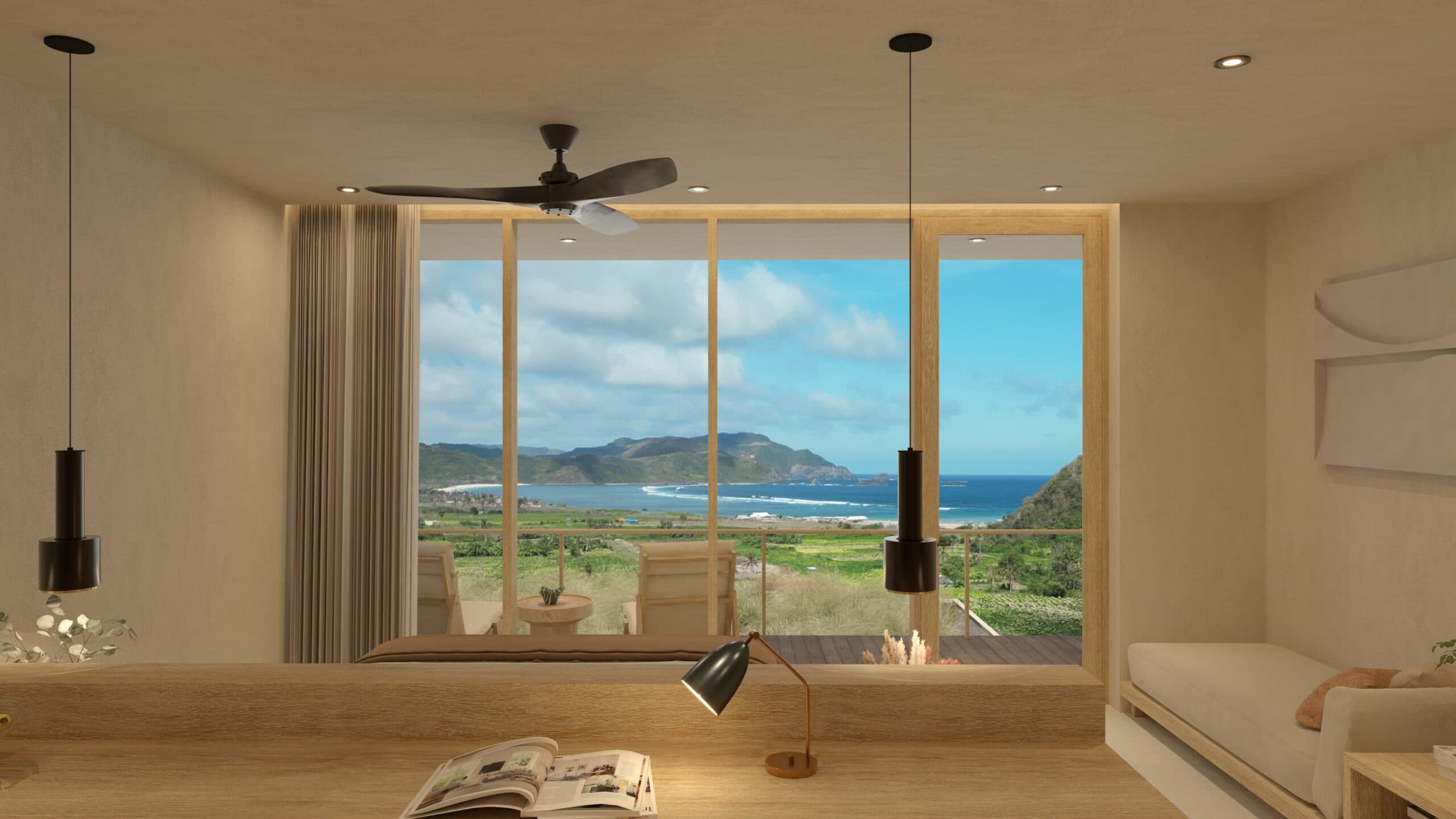 Nomio - 1BR oceanview from behind the bed
