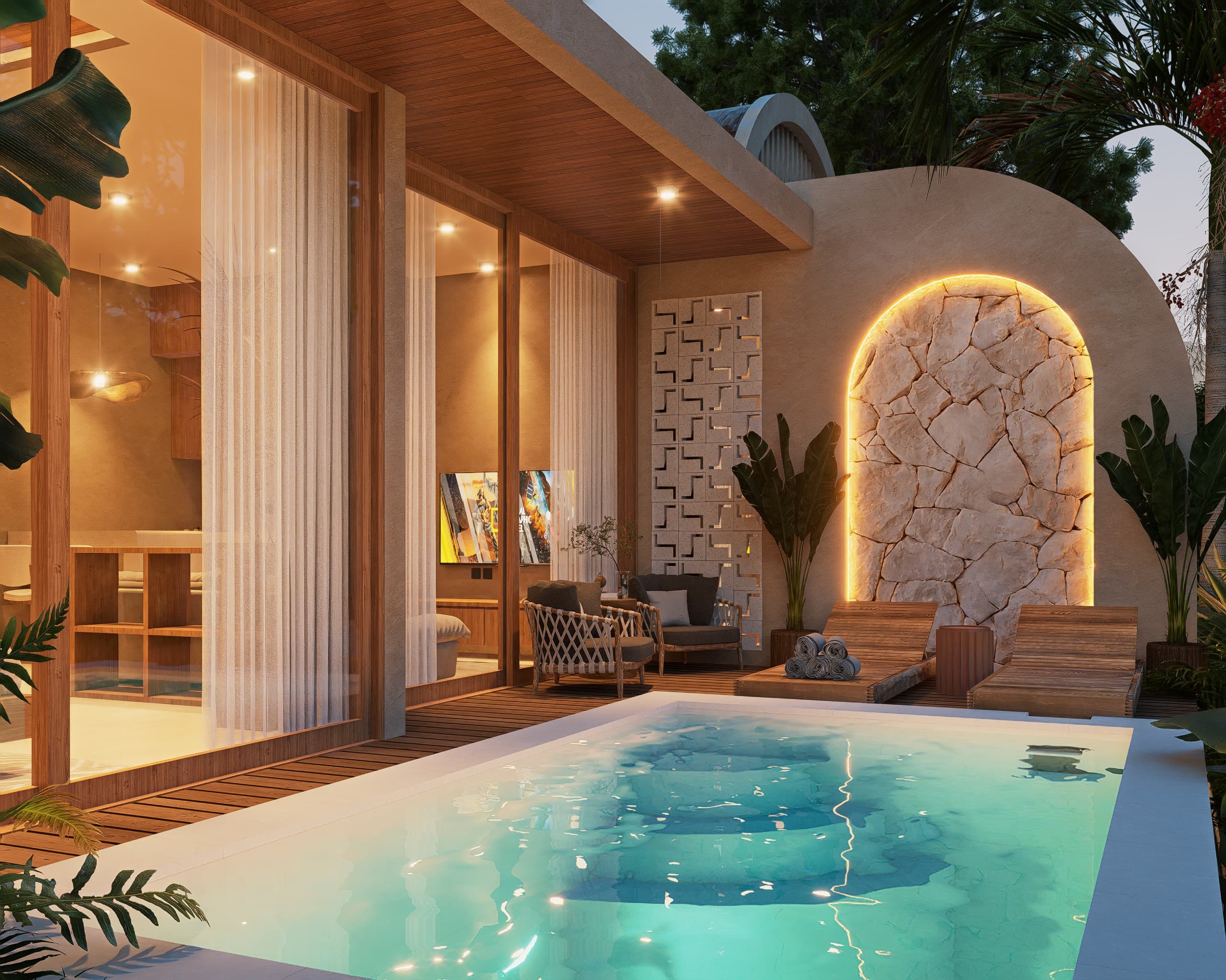 1BR Villa in Prabu - pool