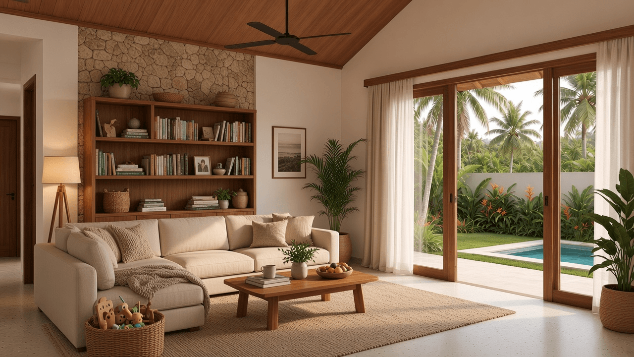 1BR Beach Villa in Tampah - living area