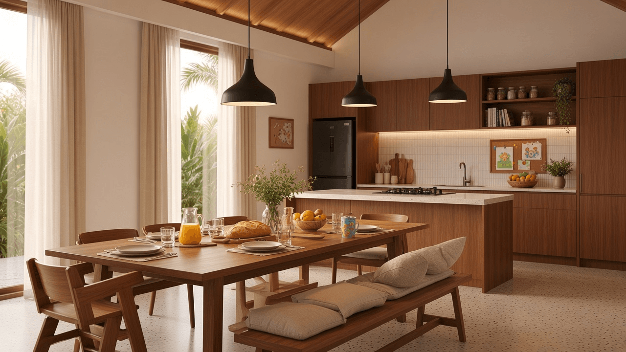 1BR Beach Villa in Tampah - dining area