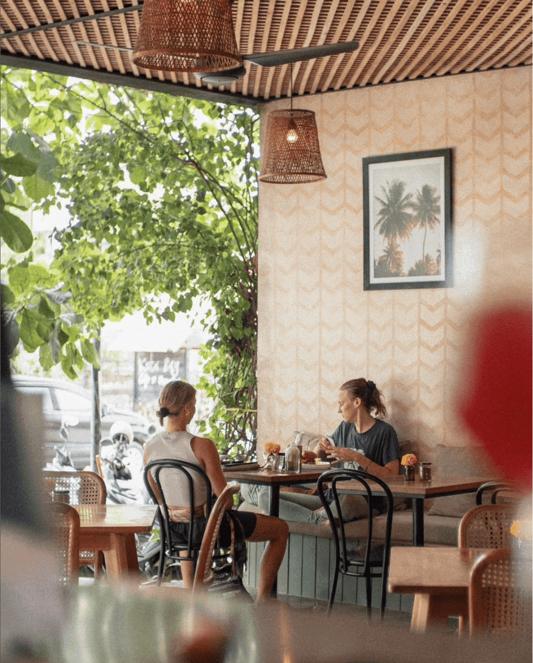 people eating a breakfast in a cozy restaurant munchies