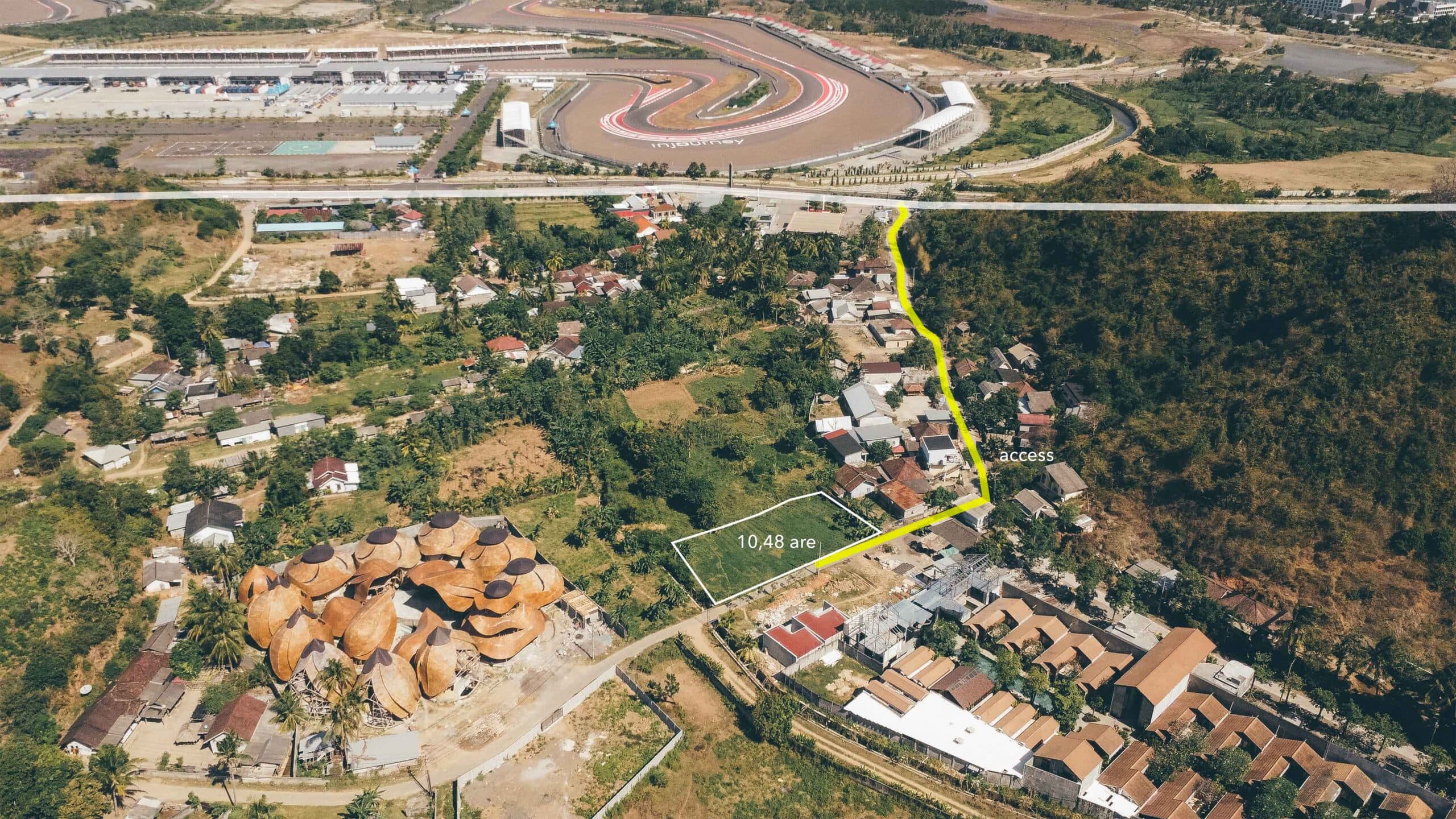 Kuta Mandalika land for sale aerial view