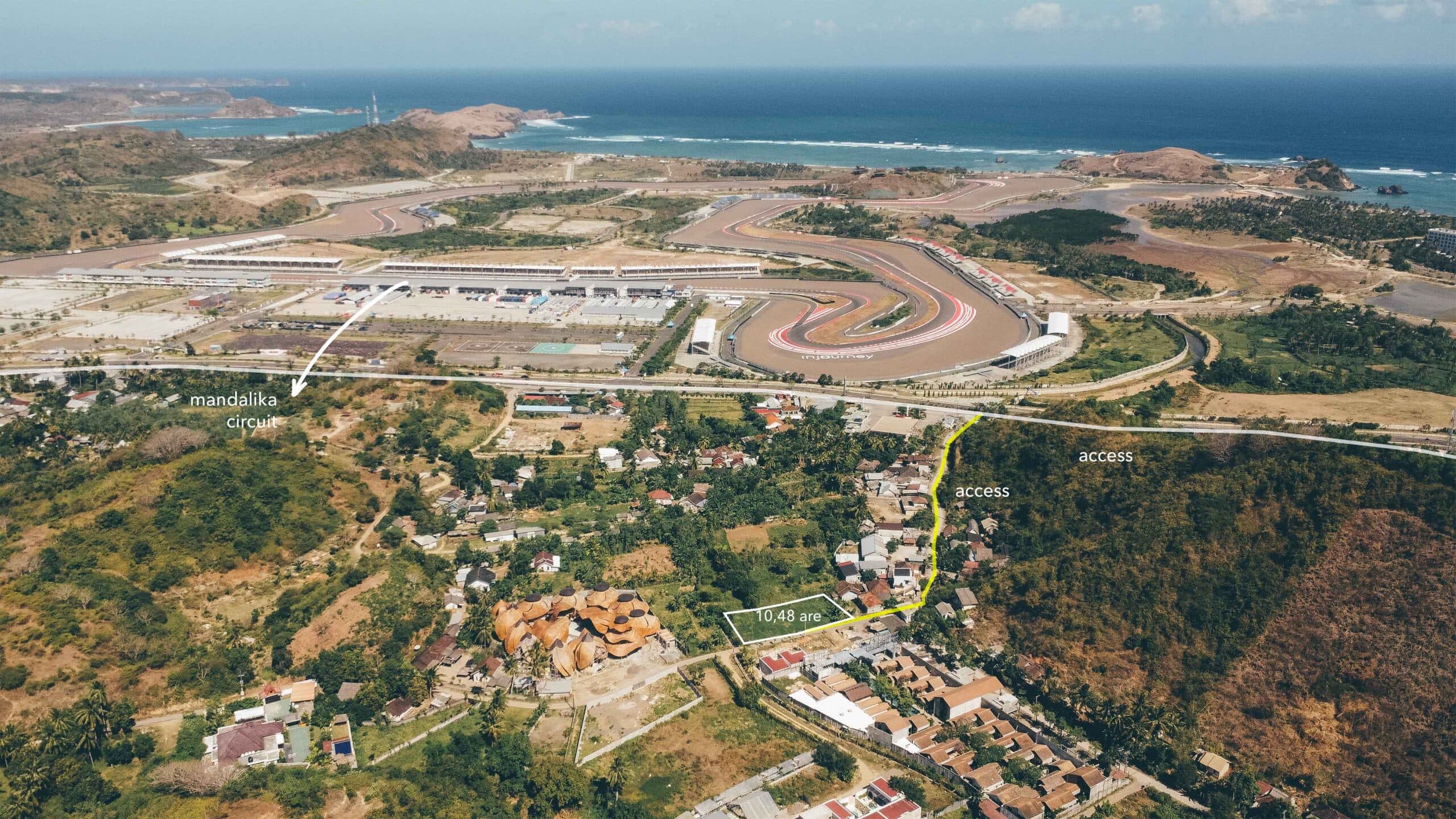 Kuta Mandalika land for sale aerial view