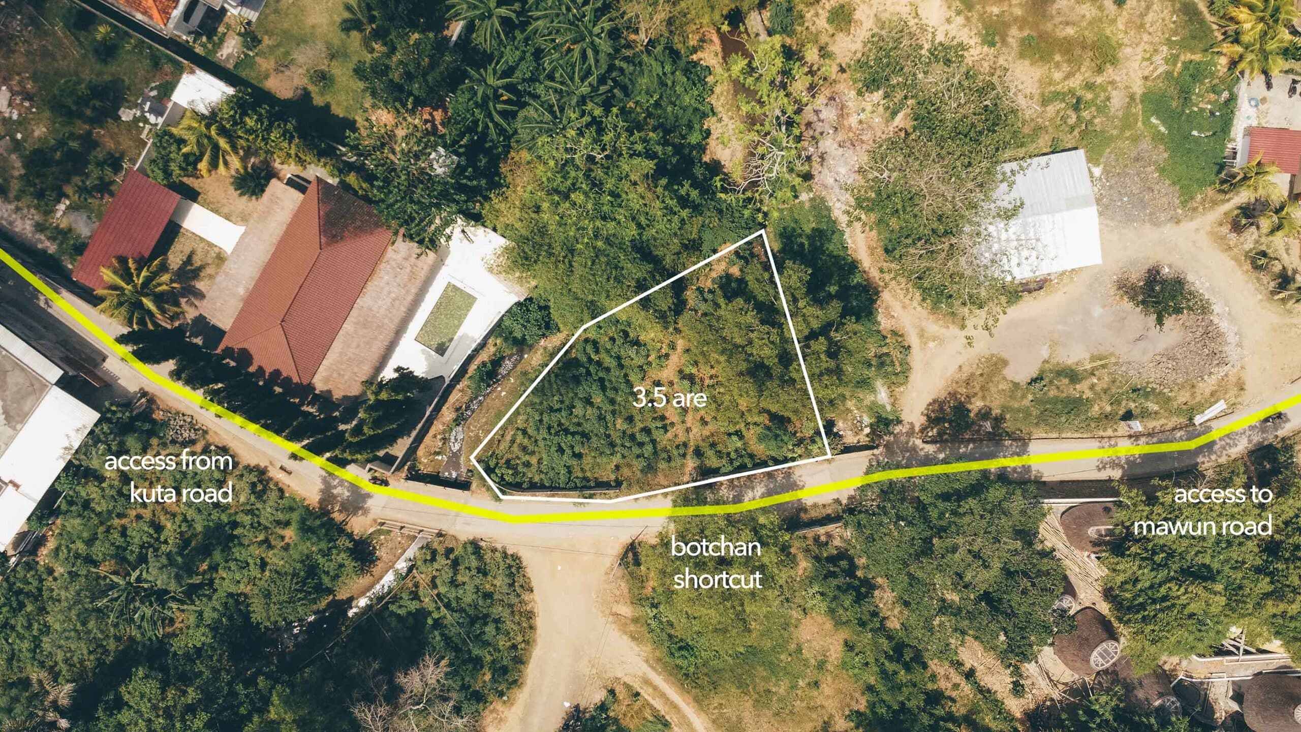 3.5 are plot of land for sale in Kuta Lombok