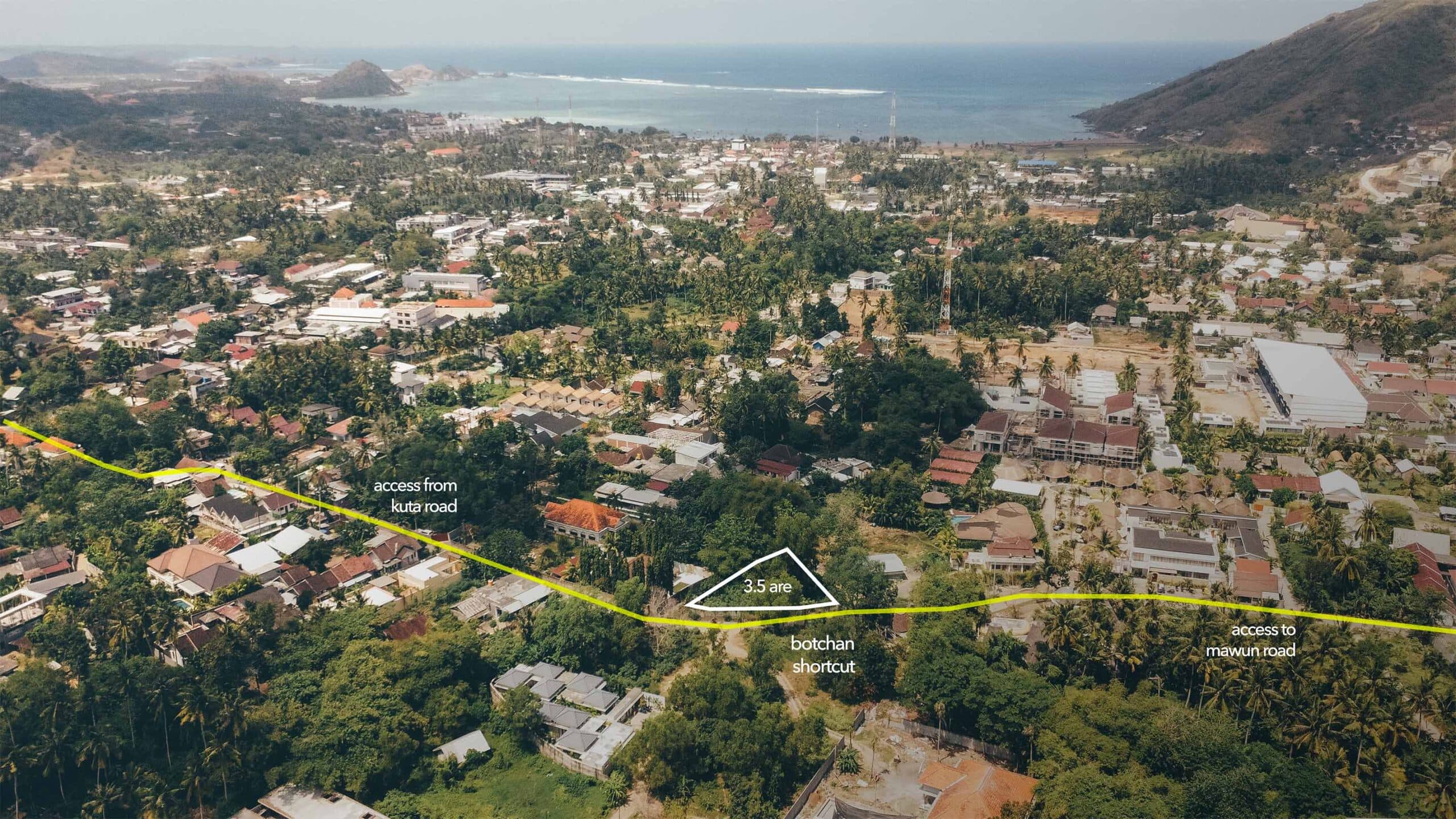 3.5 are plot of land for sale in Kuta Lombok