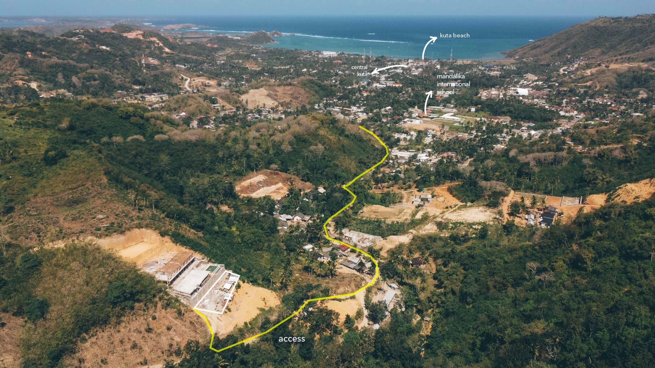 10 are hillside plot for sale in Kuta Lombok