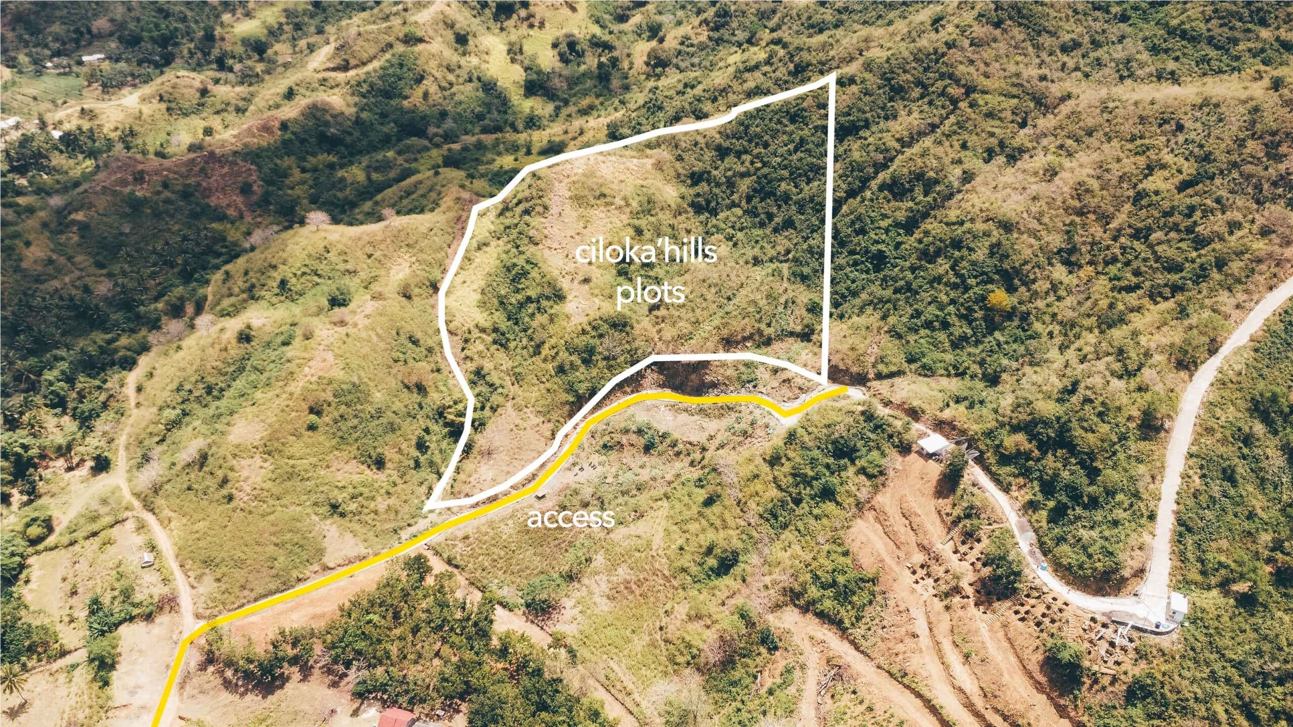 aerial view of ciloka'hills plots