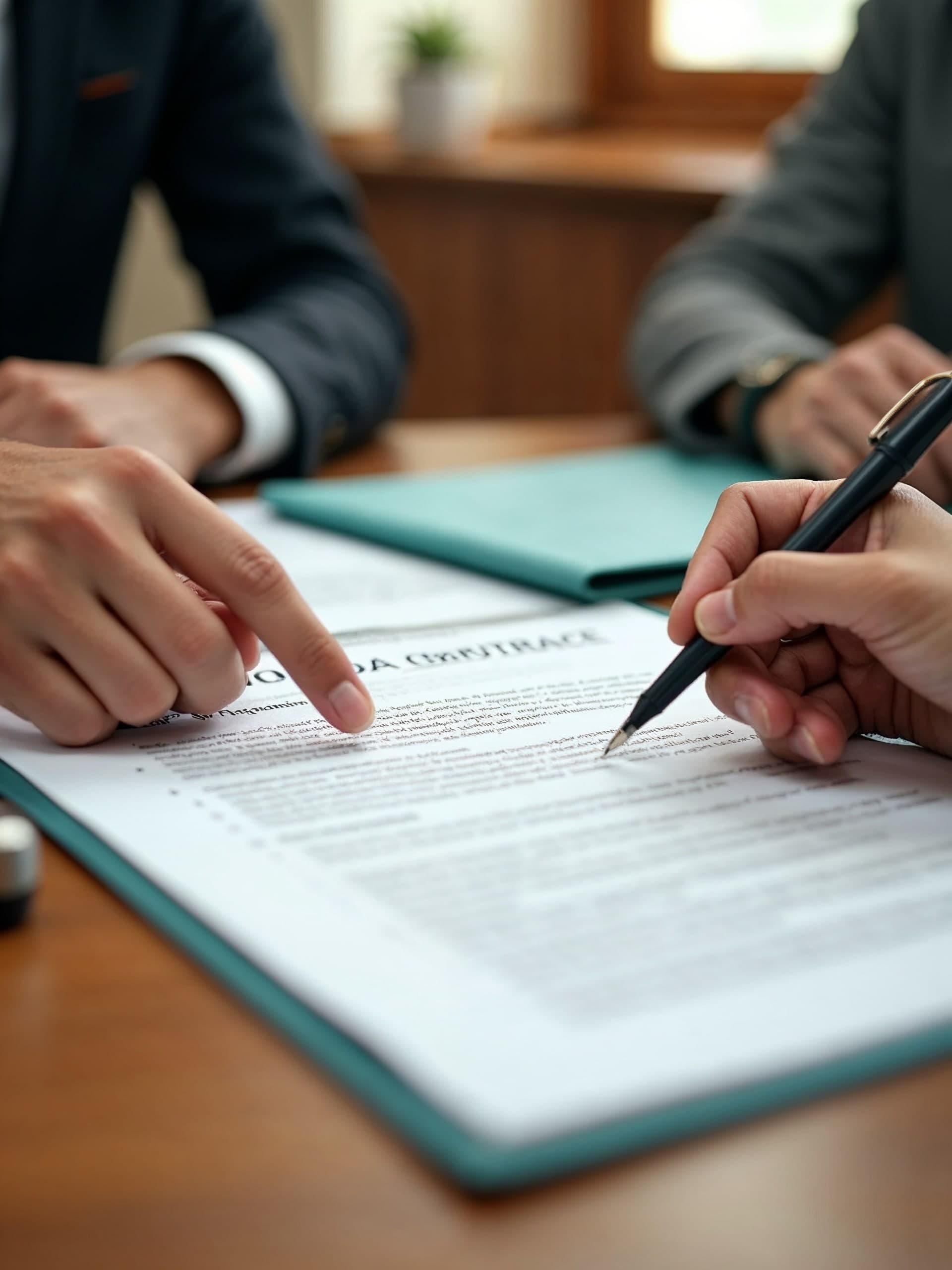 close up angle of contract signing