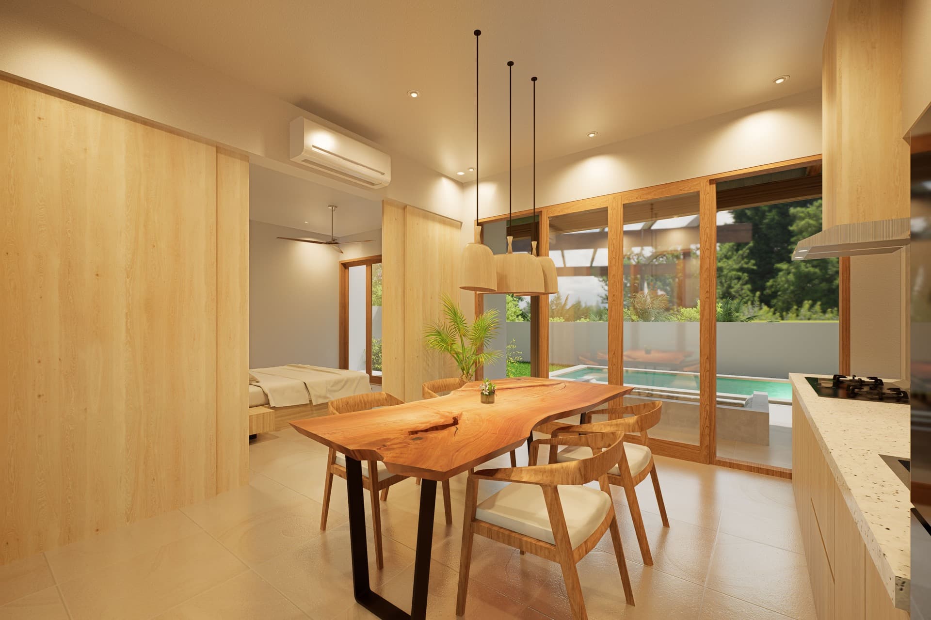 Dining & kitchen area - Namu on The Hill 2 Bedroom