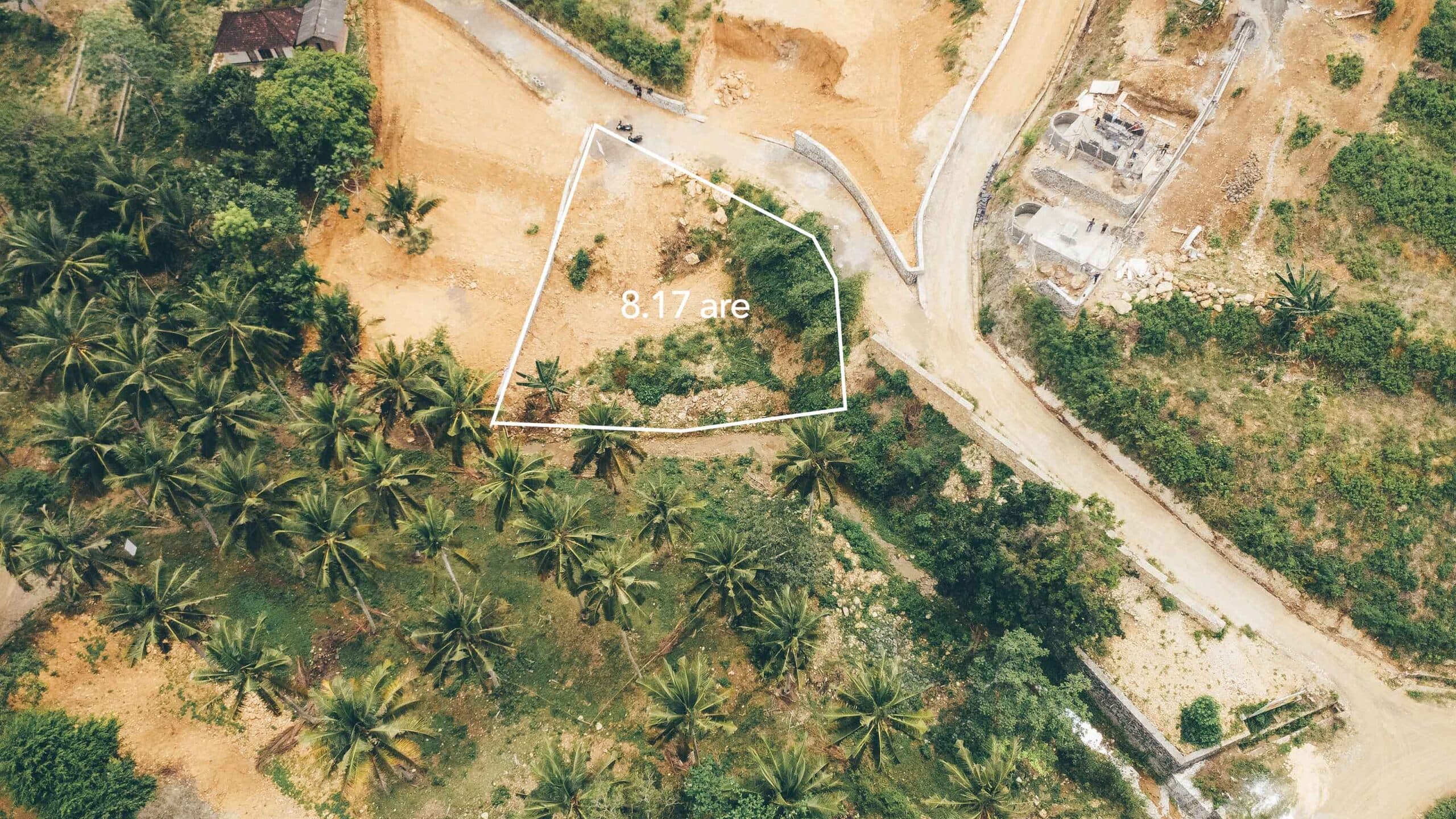 aerial view of land for sale in kuta lombok