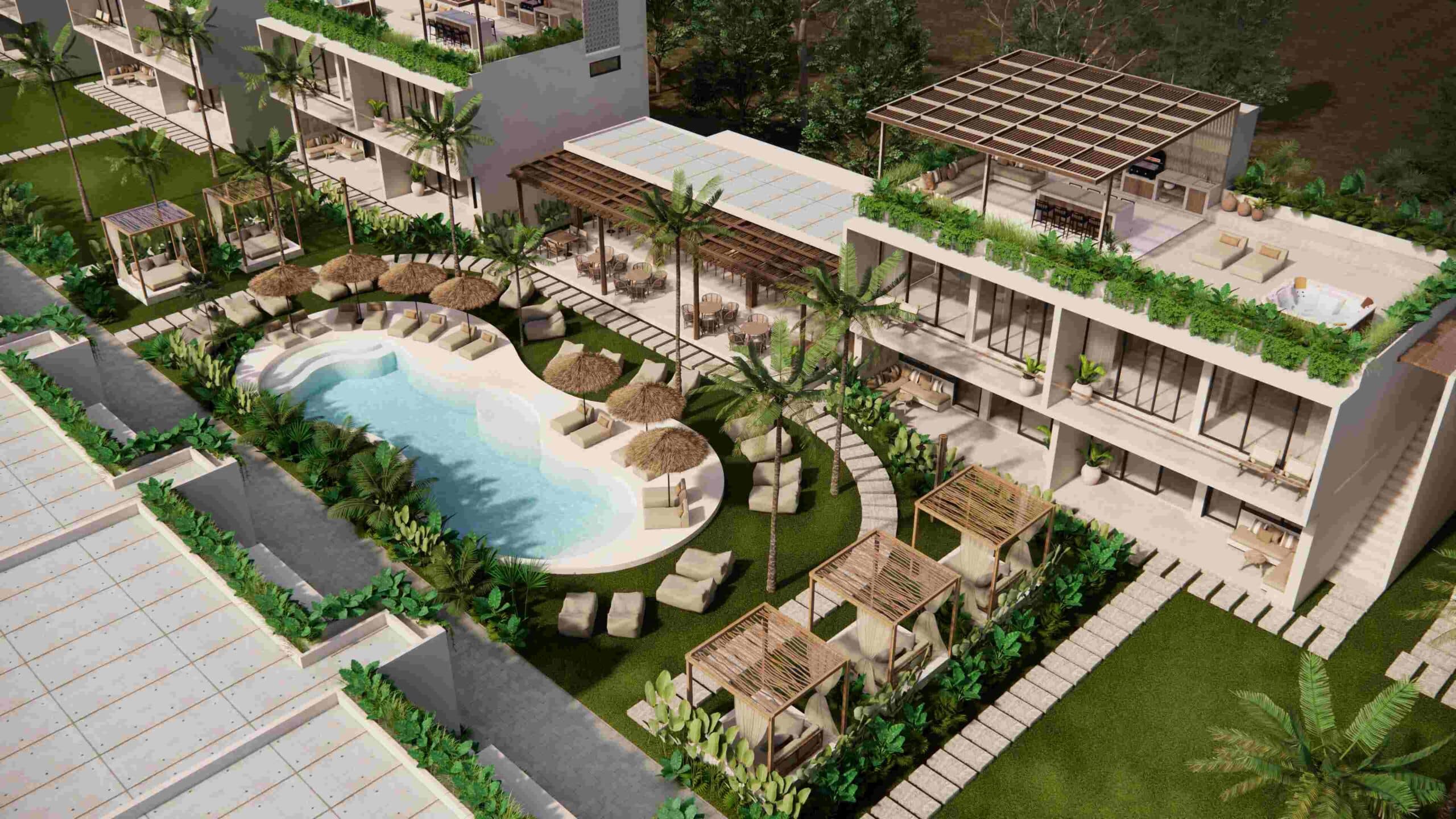 aerial view of kenya resort shared facilities