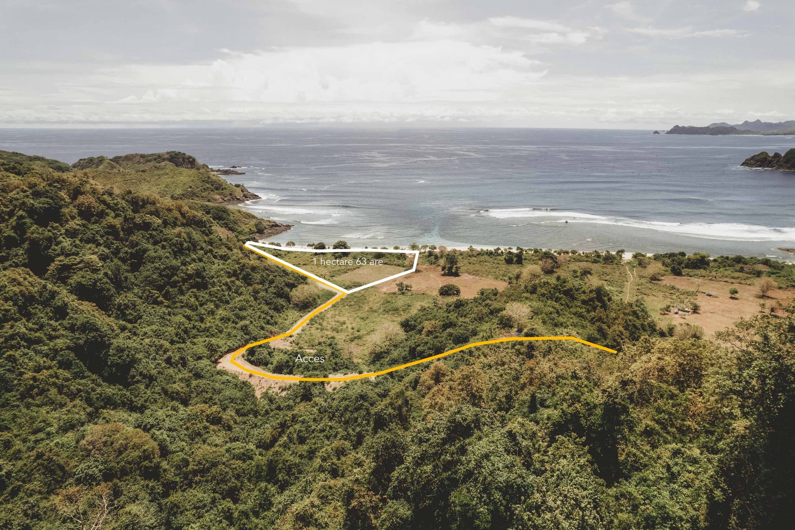 Aerial view of Mawi beachfront 2,6 hectares