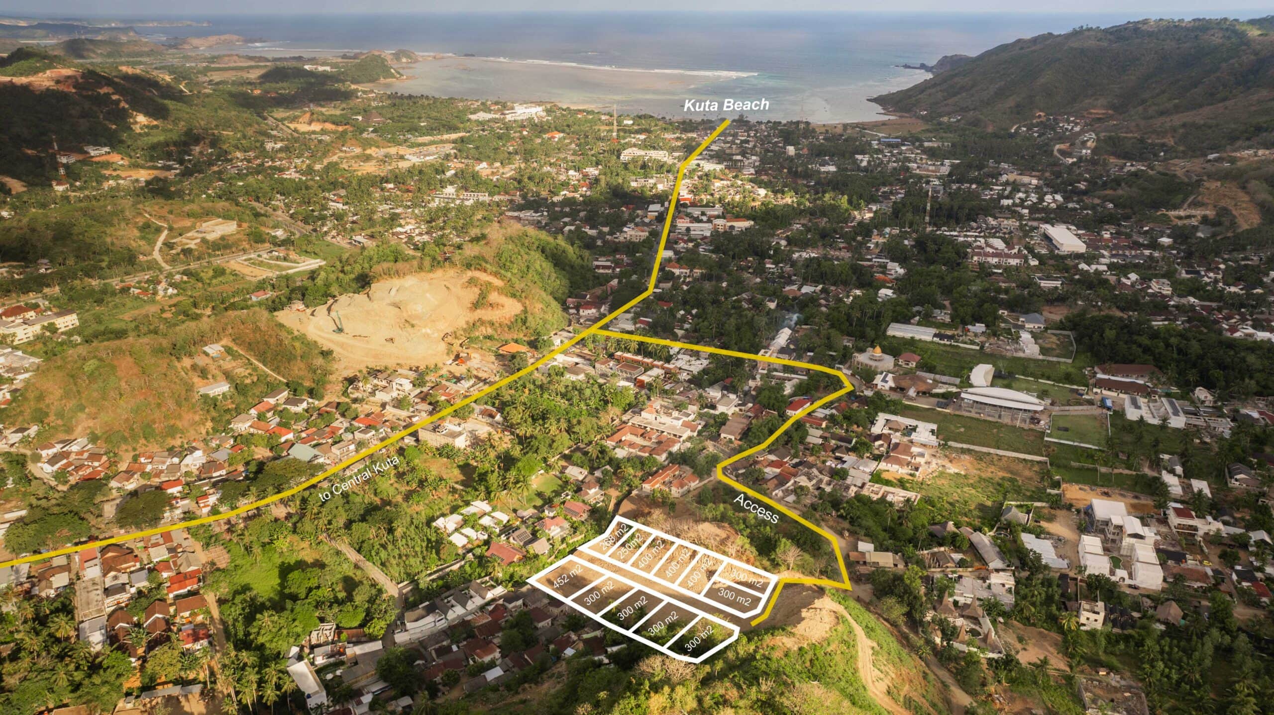 Kuta - hillside plots showing access