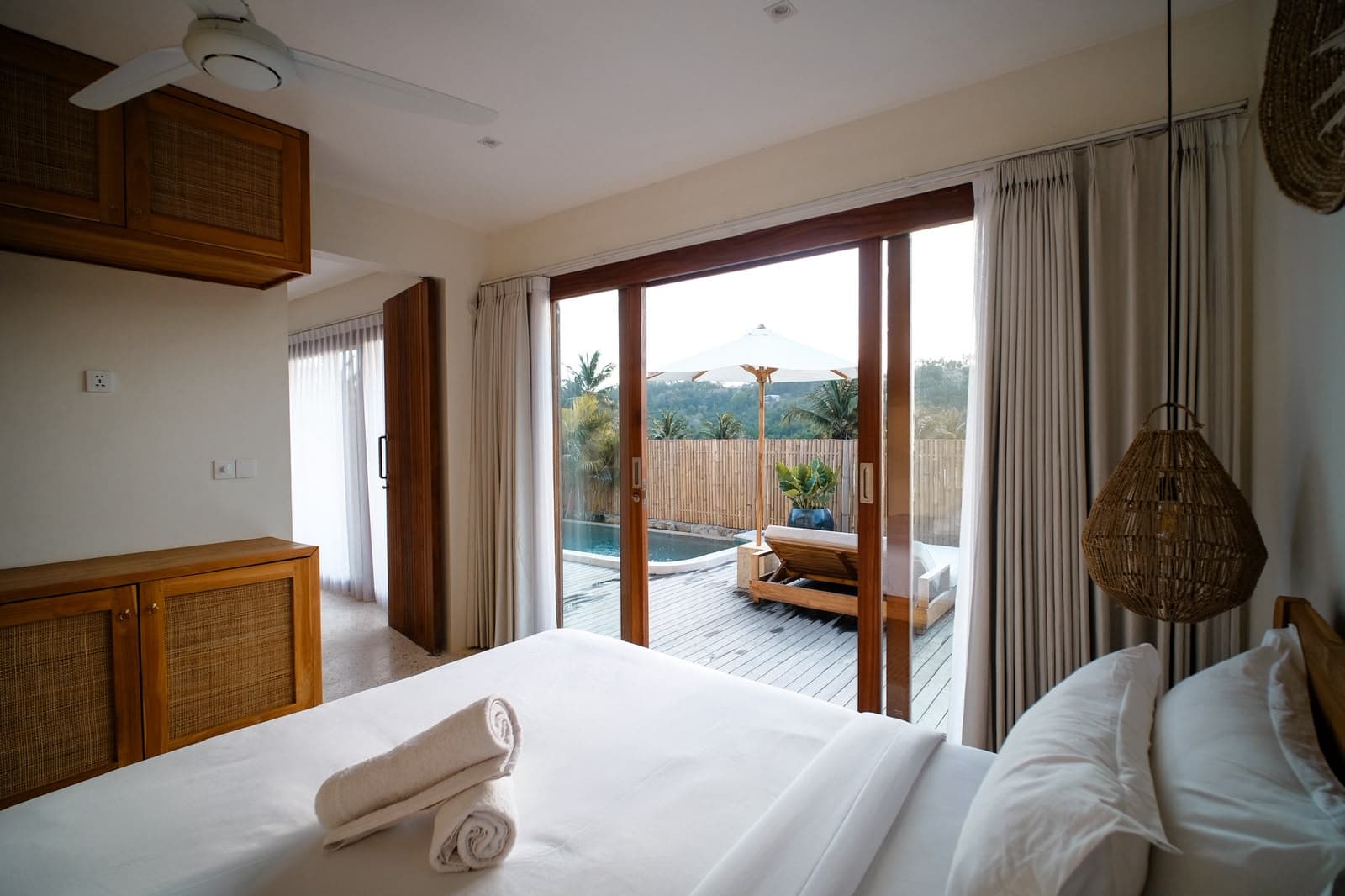 2BR villa in Kuta pool view from the bedroom